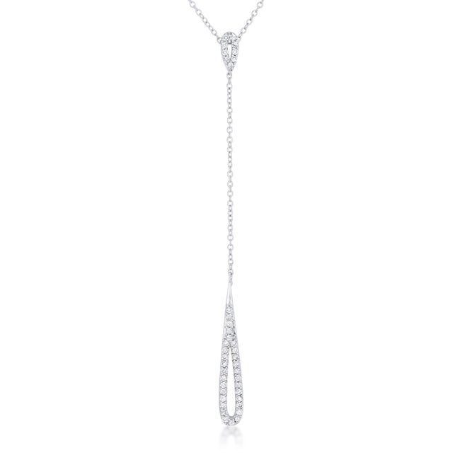 Chrisette 0.4ct CZ Classic Drop Lariat Necklace - ThisandThatShoppe