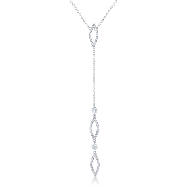 Carmela 0.6ct CZ Classic Drop Lariat Necklace - ThisandThatShoppe