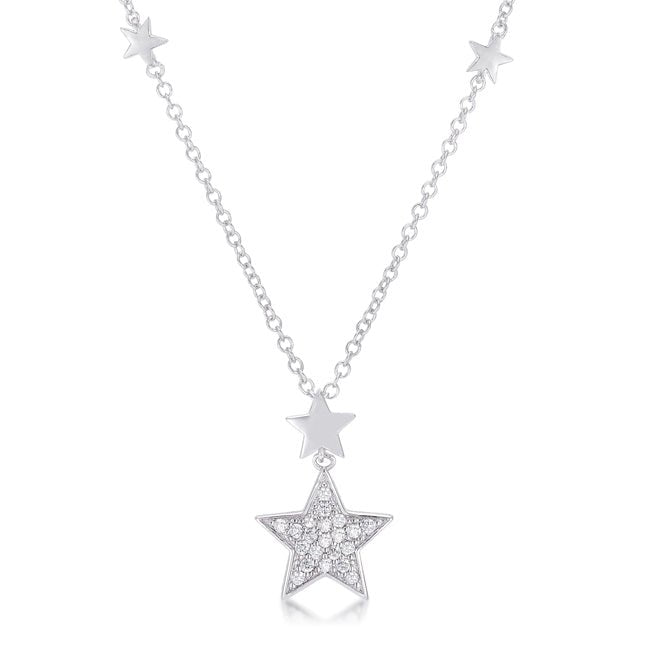.32Ct Star Necklace with Shimmering CZ - ThisandThatShoppe