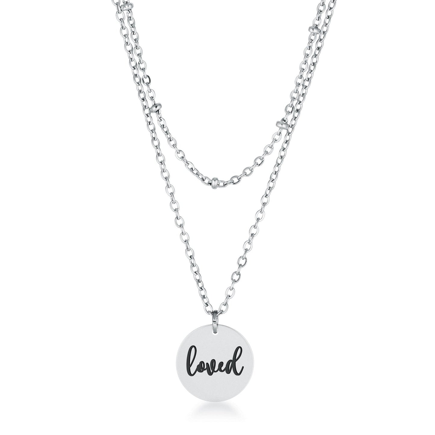 Delicate Silver Plated Necklace Loved