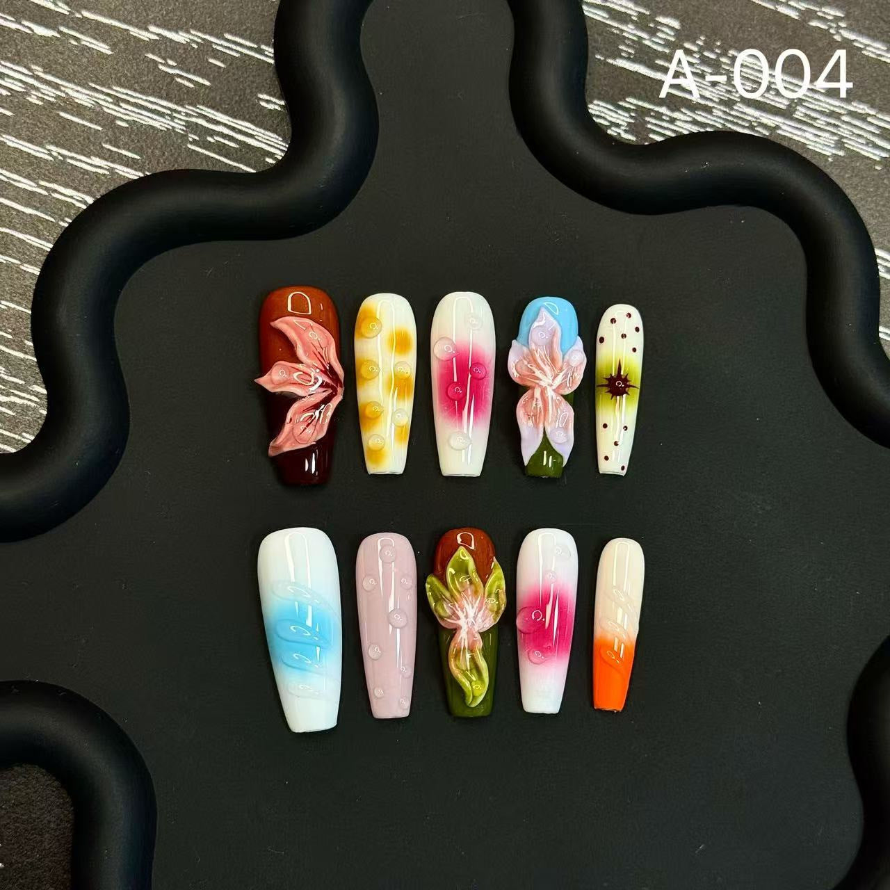 Exaggerated niche abstract handcrafted design HandmadePress on Nails