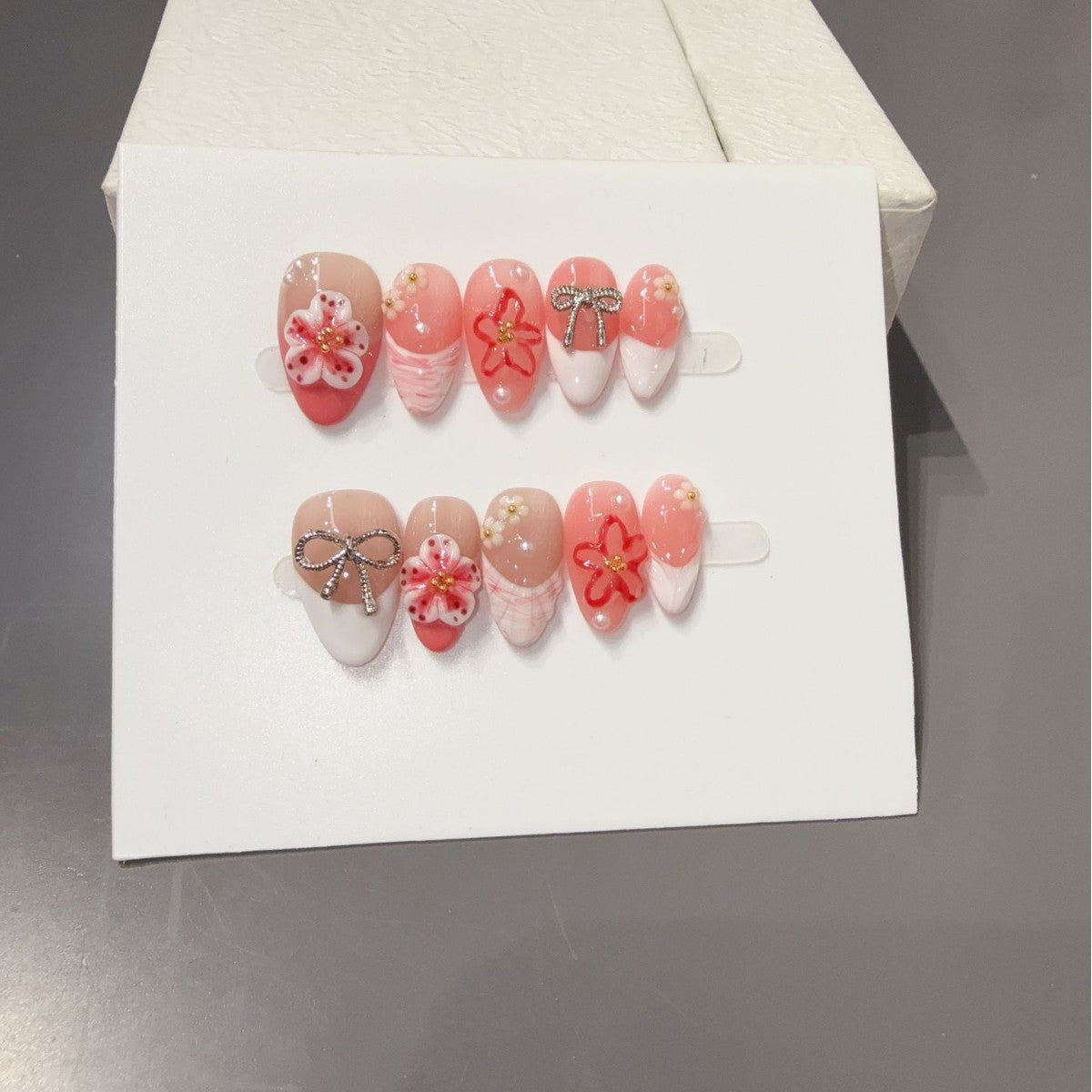 Personalized Carving HandmadePress on Nails Patch Spring Summer Nail Cross