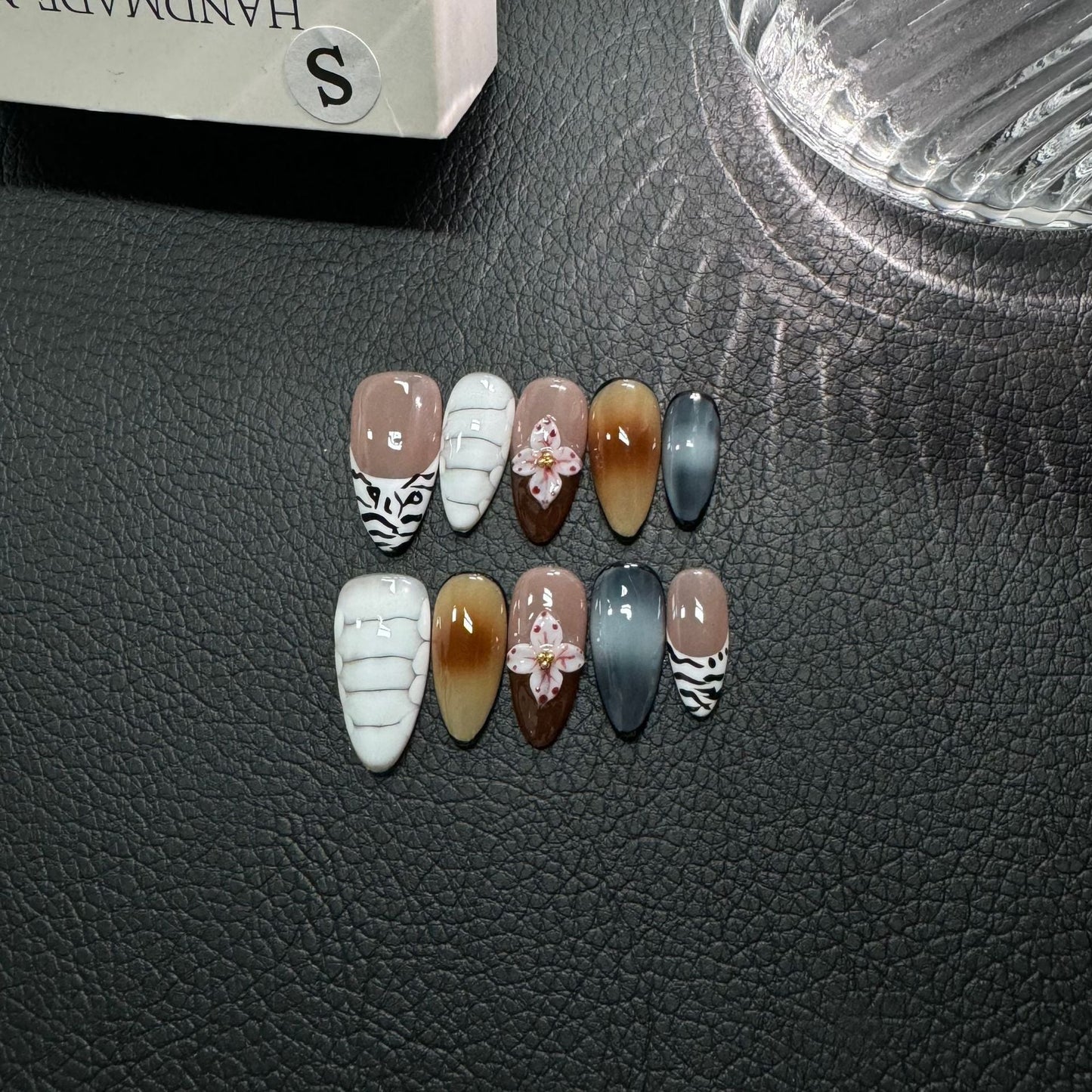 Summer Love Handmade Press on Nails Hand Painted Three-dimensional Flowers Niche Premium Sense Display Day