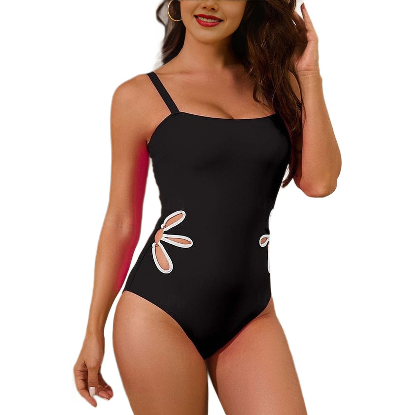 Girls Hollow Out Flower One Piece Swimsuit Sun Protection Swimwear Bathing Suit