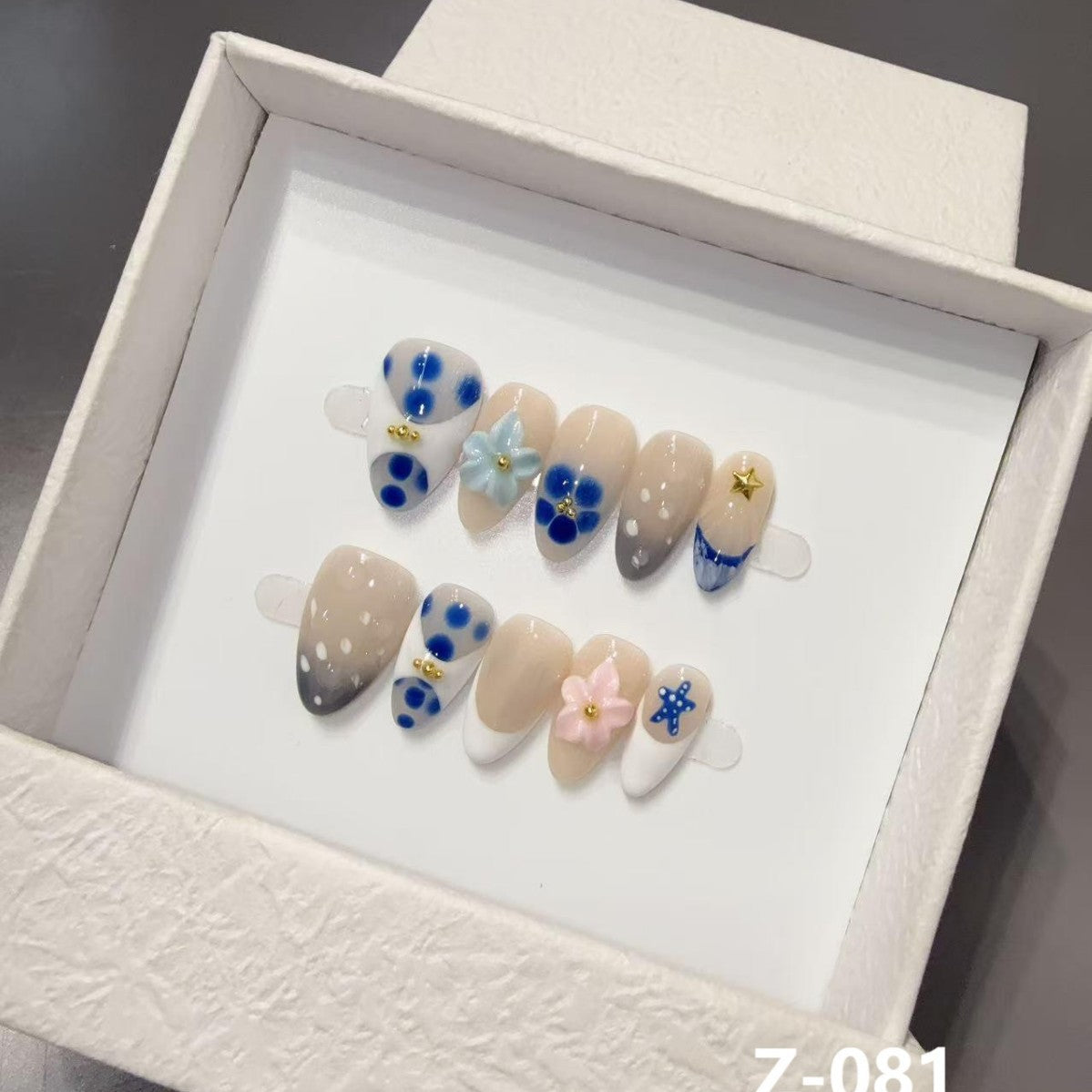 Hot-selling hand-painted three-dimensional engraving premium temperament short HandmadePress on NailsPress on Nails