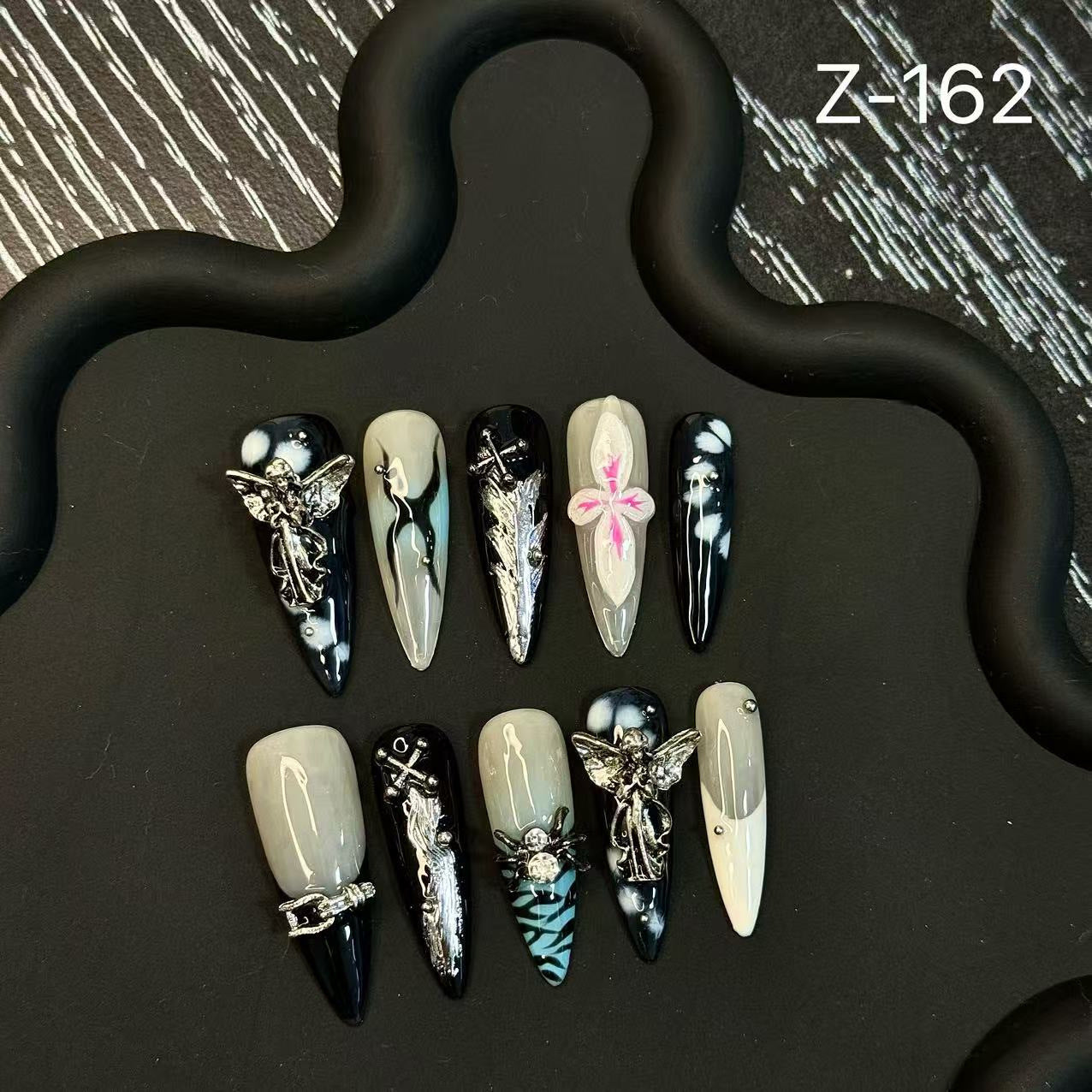Handmade Press on Nails Personalized 3D Carved Spice Girl Longtip