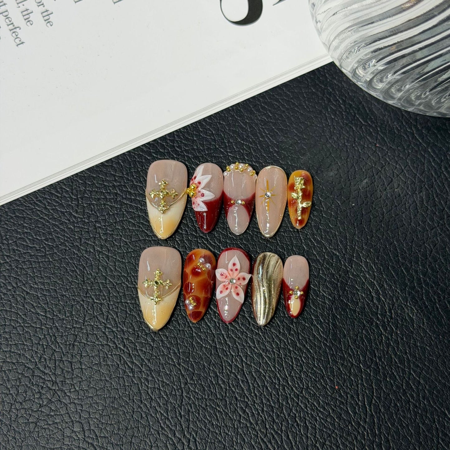 Maillard Flower Handmade Press on Nails Gentle Whitening Patch