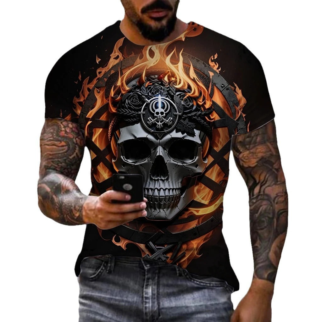 Men's 3D Print Digital Crew Neck T-shirt
