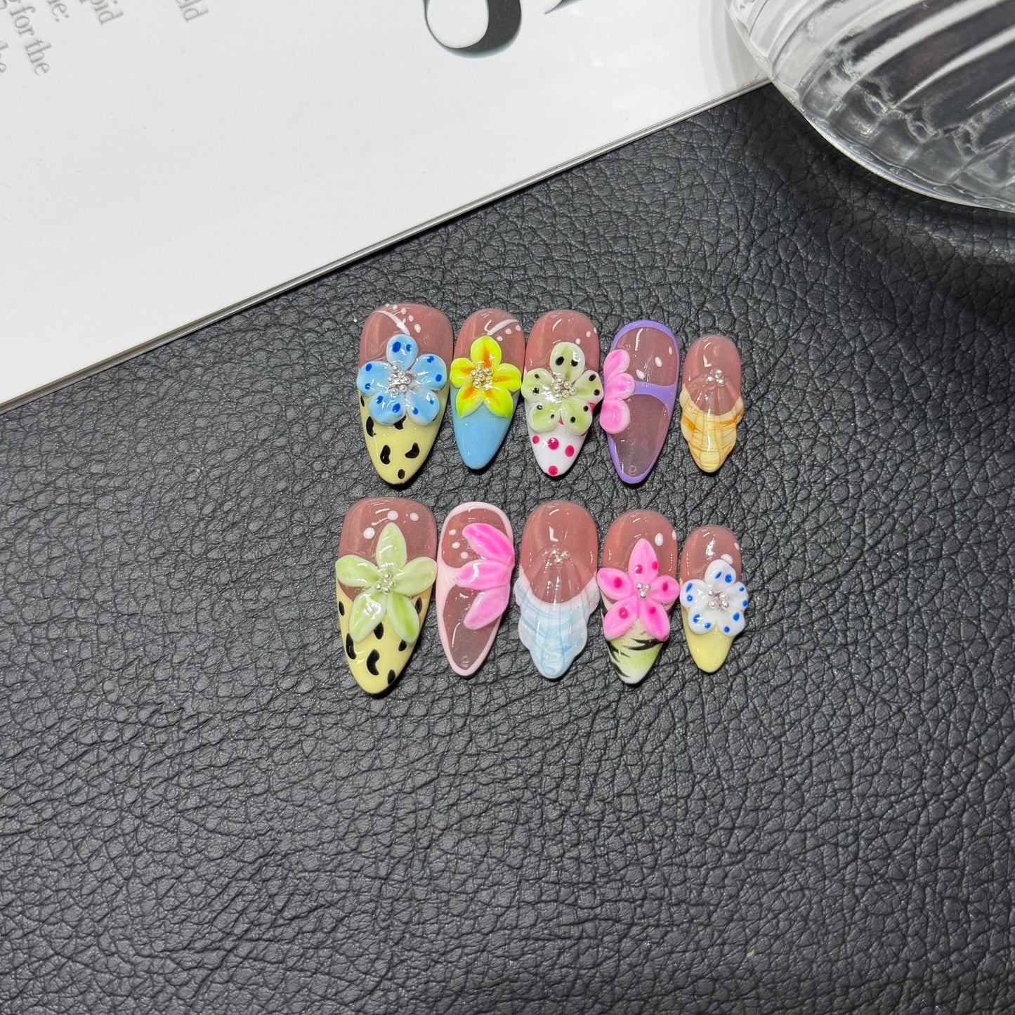 TKHandmadePress on Nails wholesale almond engraved niche color