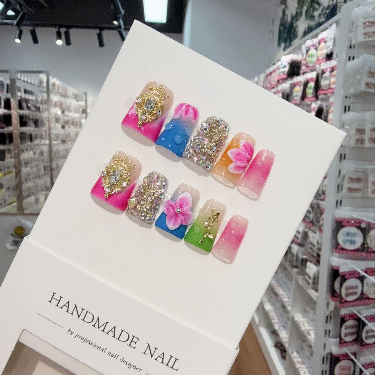 Duckbill Nail Sweet Cool Babes Sweet Ice Through Blush Nail 3D Carving Press on Nails