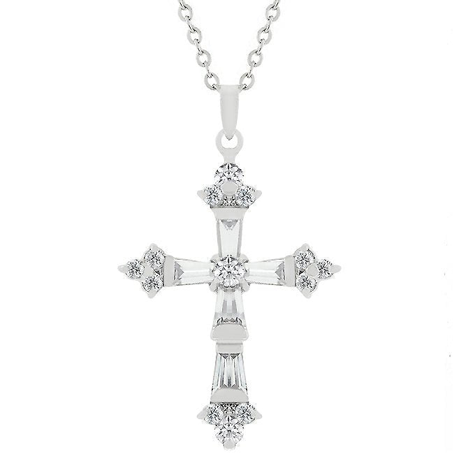 Brilliant Cubic Zirconia Cross Pendant - ThisandThatShoppe