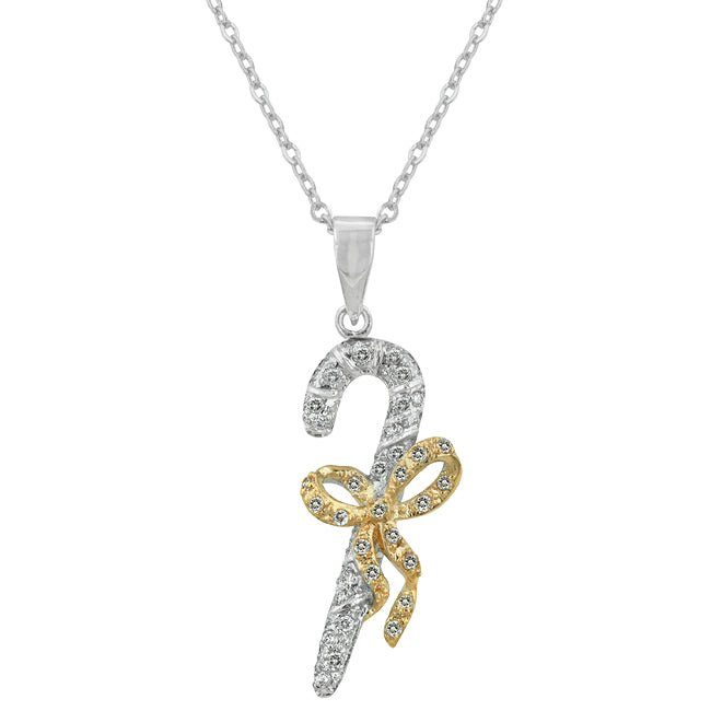 Candy Cane Cubic Zirconia Pendant - ThisandThatShoppe