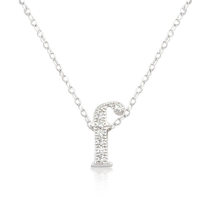 Micro-Pave Initial F Pendant - ThisandThatShoppe