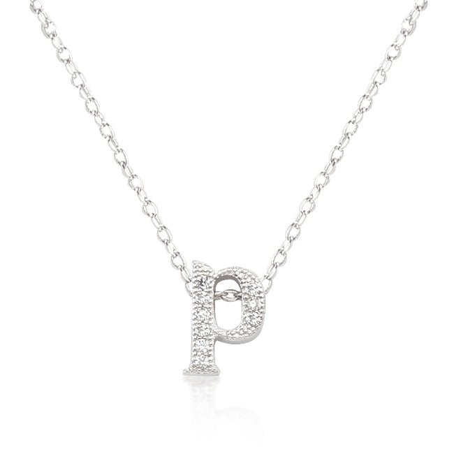 Micro-Pave Initial P Pendant - ThisandThatShoppe