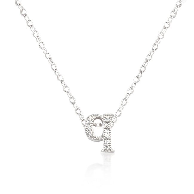 Micro-Pave Initial Q Pendant - ThisandThatShoppe
