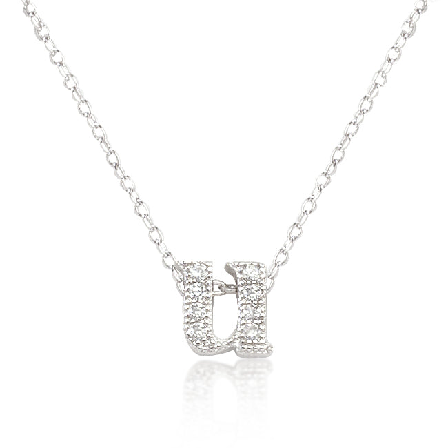 Micro-Pave Initial U Pendant - ThisandThatShoppe