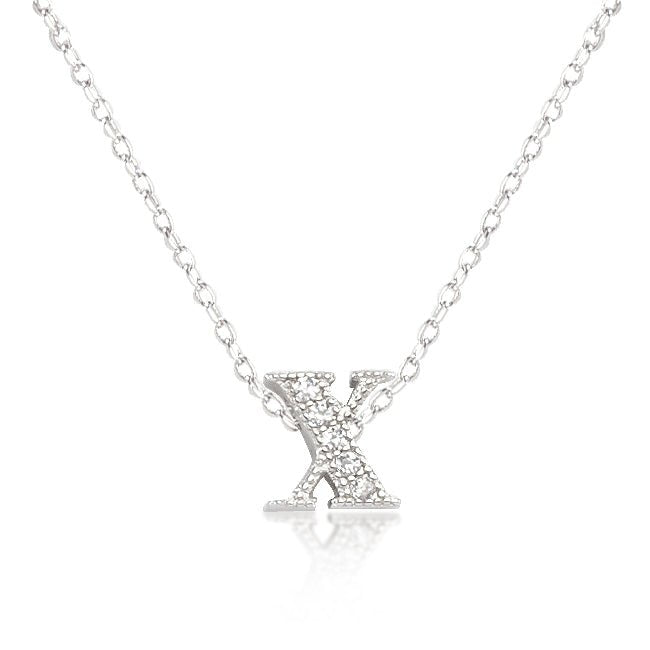 Micro-Pave Initial X Pendant - ThisandThatShoppe
