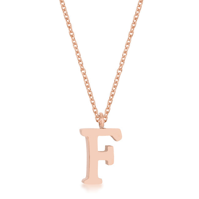 Elaina Stainless Steel F Initial Necklace - ThisandThatShoppe