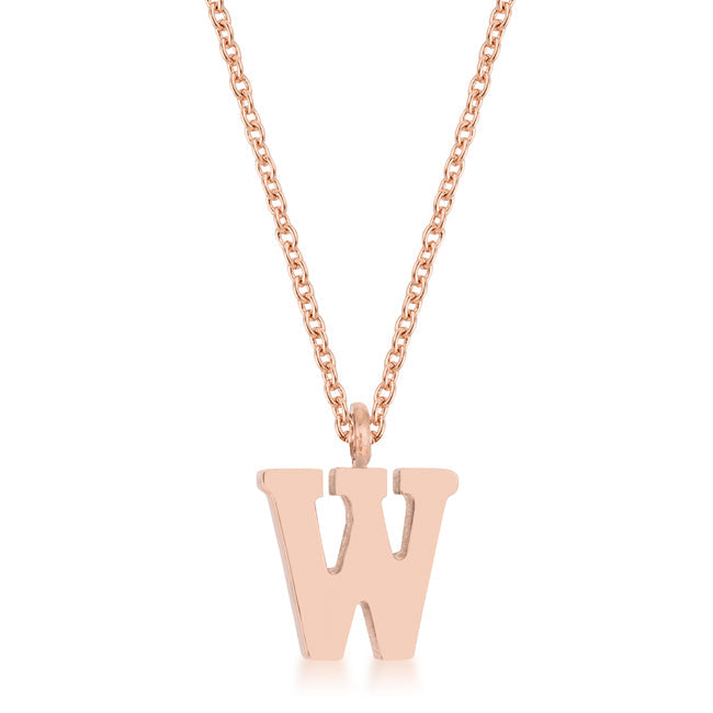 Elaina Stainless Steel W Initial Necklace - ThisandThatShoppe
