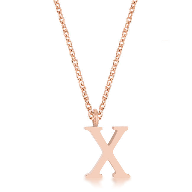 Elaina Stainless Steel X Initial Necklace - ThisandThatShoppe