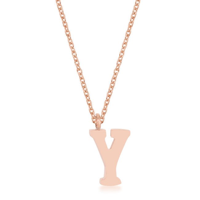 Elaina Stainless Steel Y Initial Necklace - ThisandThatShoppe