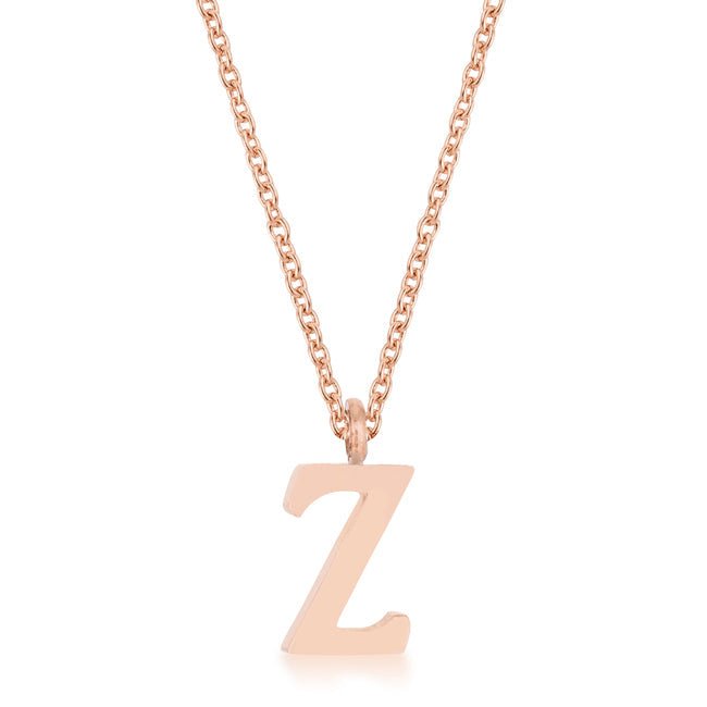 Elaina Stainless Steel Z Initial Necklace - ThisandThatShoppe