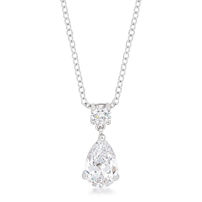 Chandelier Pear Cubic Zirconia Pendant - ThisandThatShoppe