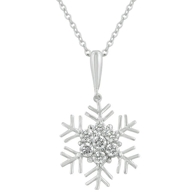 Snowflake Cubic Zirconia Pendant - ThisandThatShoppe