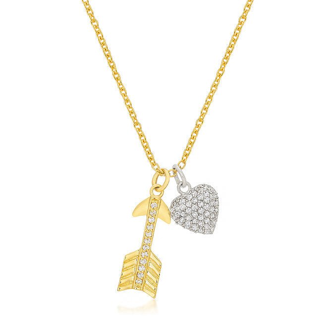 Pave Heart and Arrow Pendant - ThisandThatShoppe