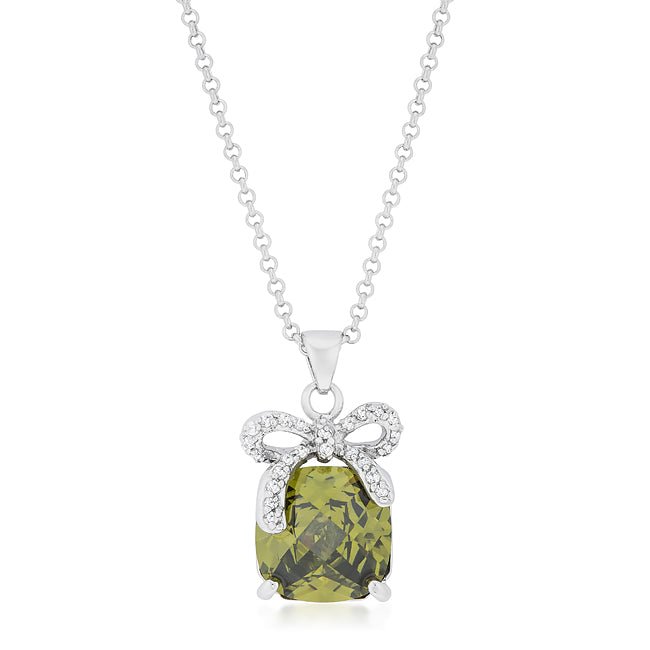 Olivine Pendant with Bow - ThisandThatShoppe