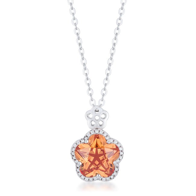 Beautiful Floral Cut CZ Pendant - ThisandThatShoppe