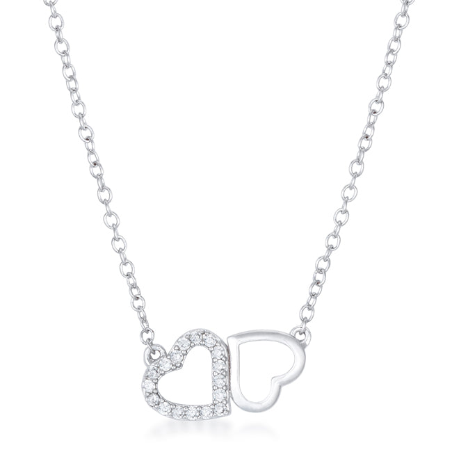 Sweet and Romantic Melded CZ Hearts Necklace - ThisandThatShoppe