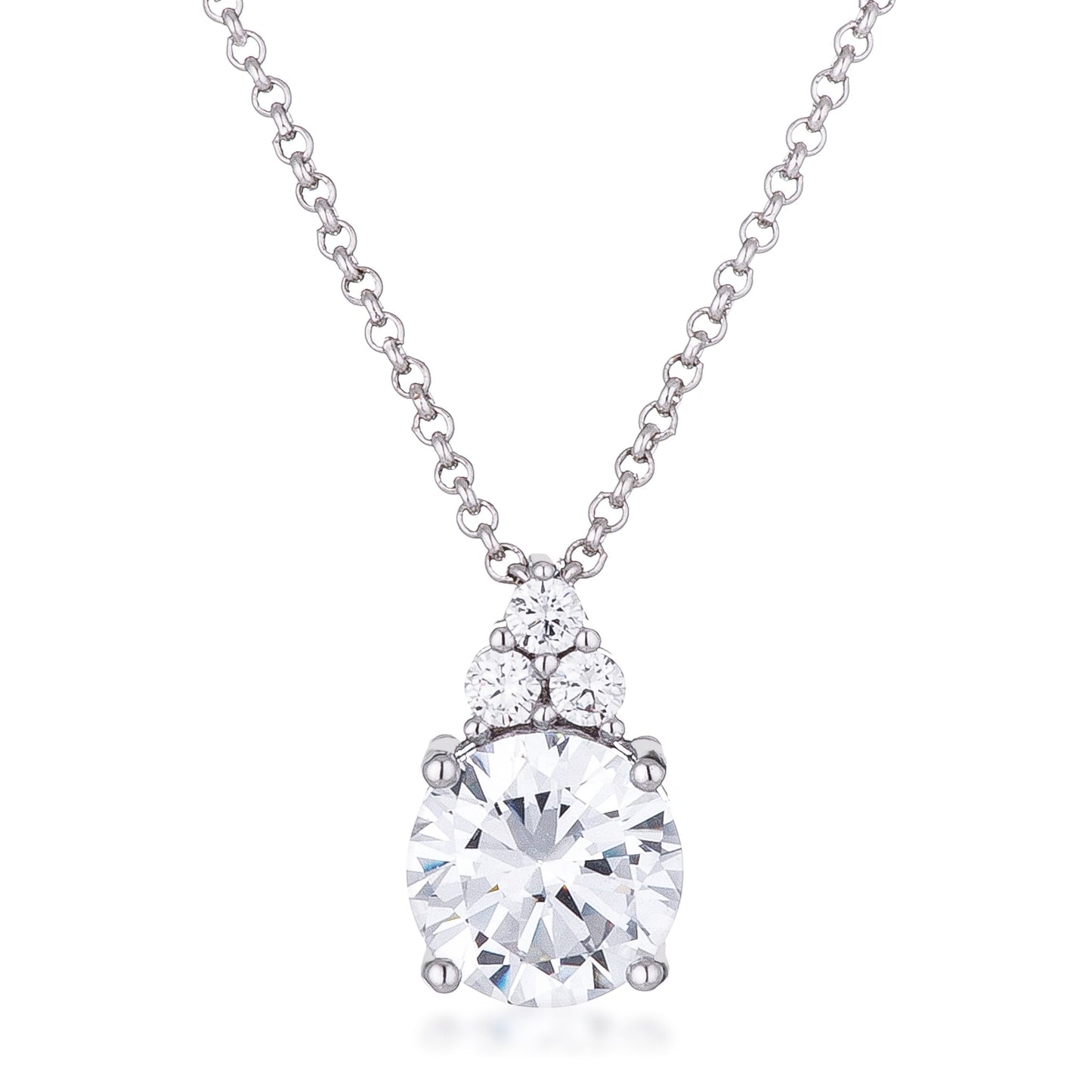 Pendentif 9mm CZ plaqué simple