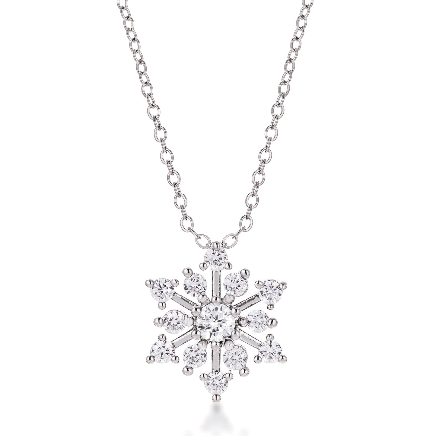 Halskette mit Zirkonia-Schneeflocken-Anhänger