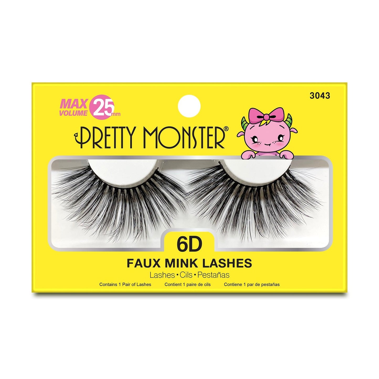 PRETTY MONSTER Volume maximum 6D Faux Mink Cils - 3043