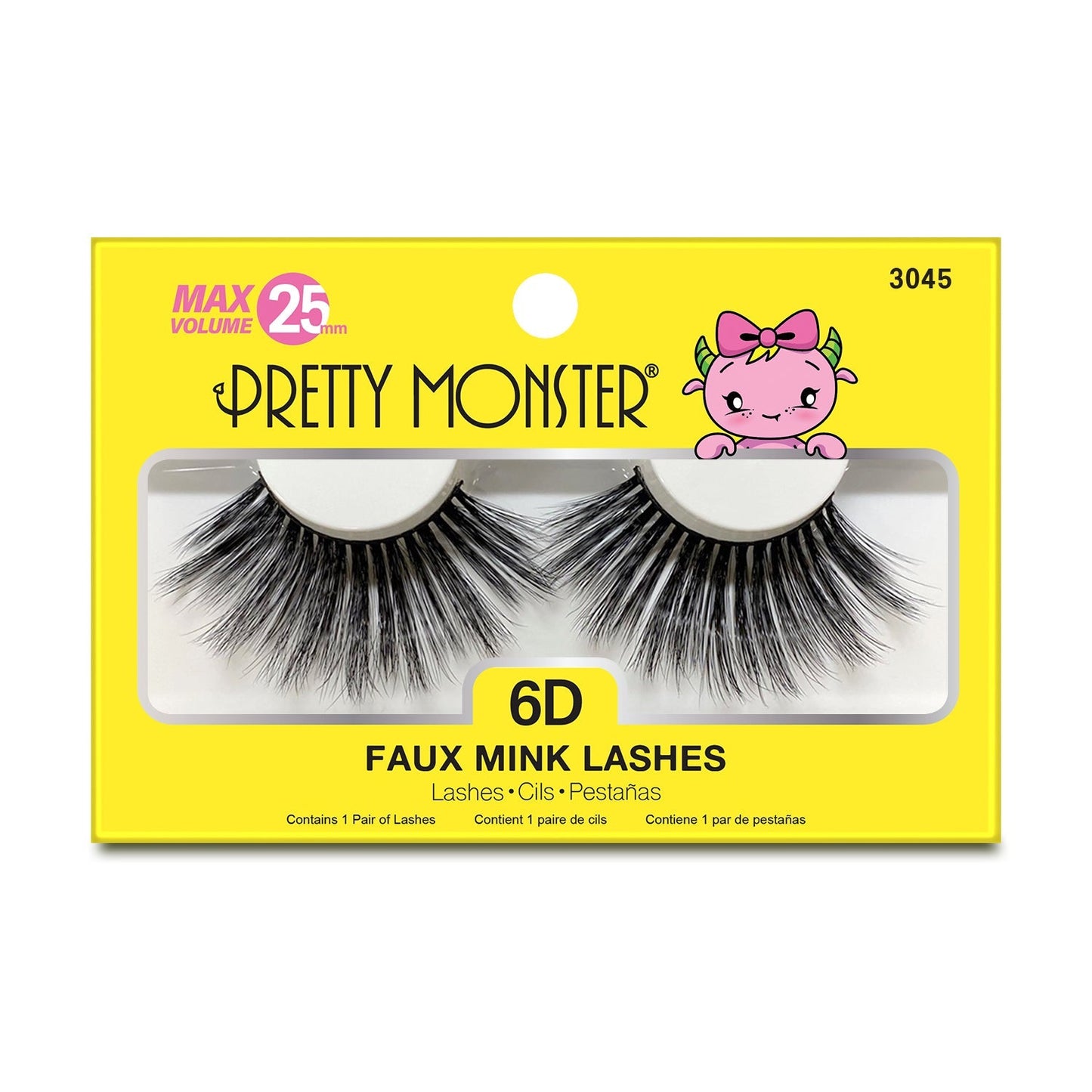 PRETTY MONSTER Max Volume 6D Faux Mink Lashes – 3045