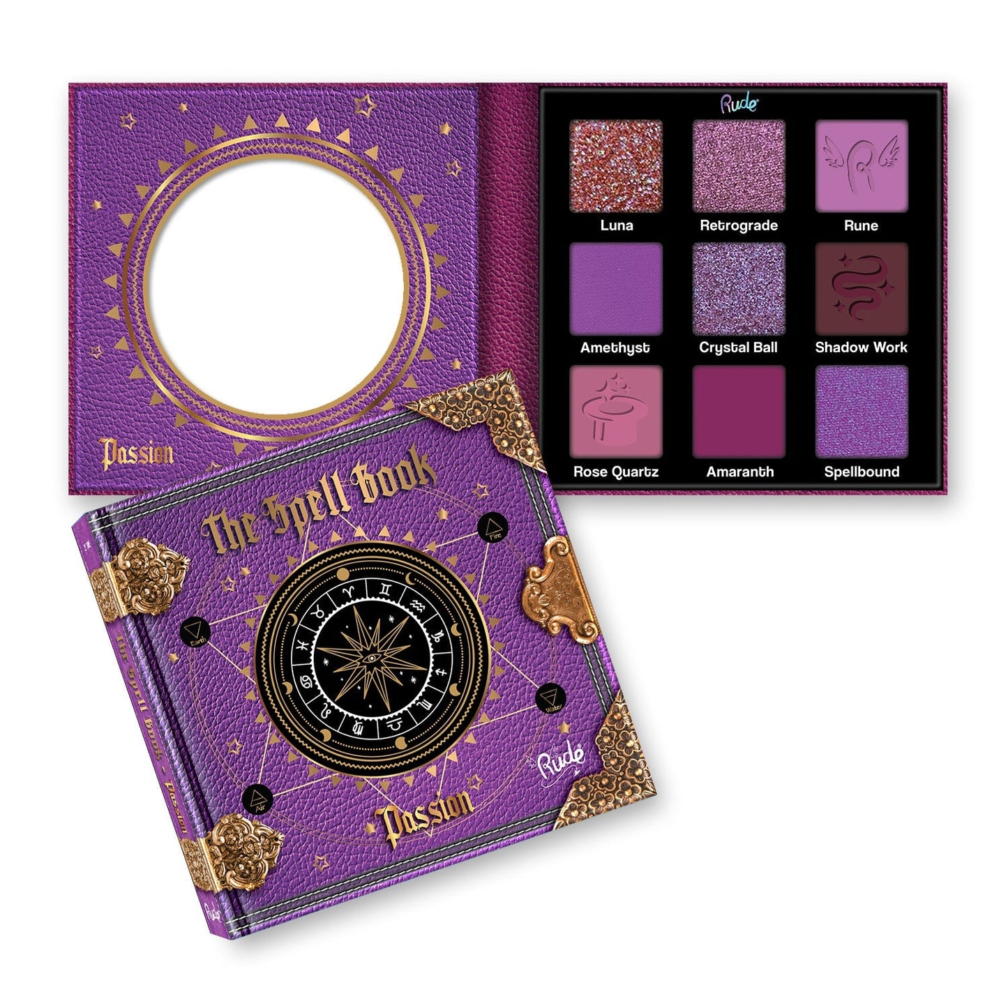 RUDE La palette de fards à paupières The Spell Book, lisse et facile à estomper