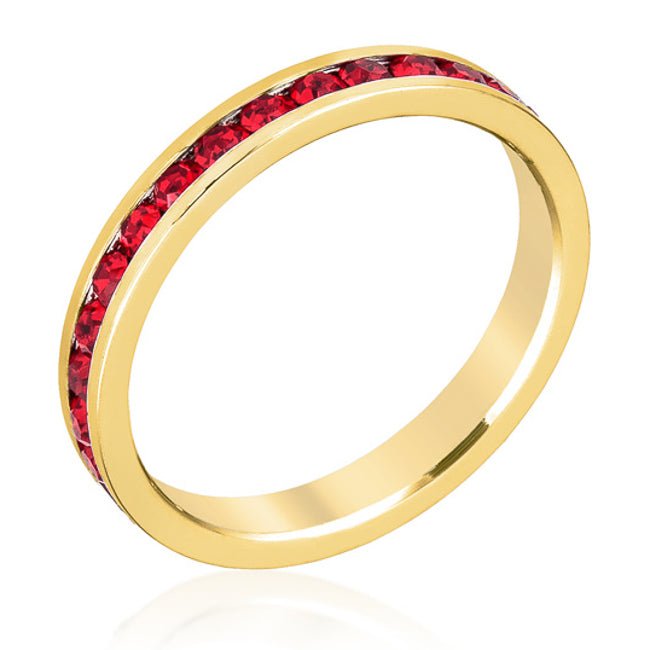 Stylish Stackables Ruby Red Gold Ring - ThisandThatShoppe