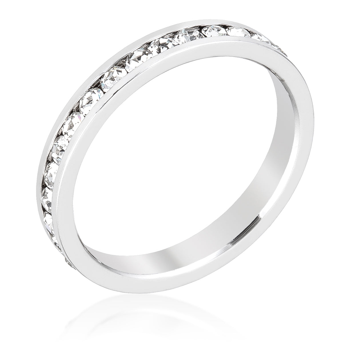 Snowflake 0.35ct CZ Simple Holiday Charm Band Ring - ThisandThatShoppe