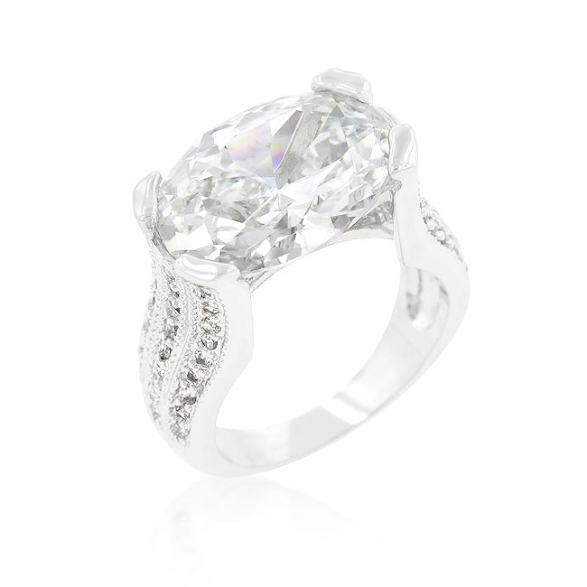 Oval Triplet Cubic Zirconia Ring - ThisandThatShoppe