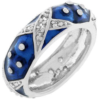 Marbled Navy Enamel Ring - ThisandThatShoppe