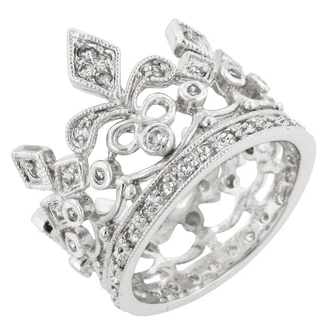 Cubic Zirconia Crown Eternity Ring - ThisandThatShoppe