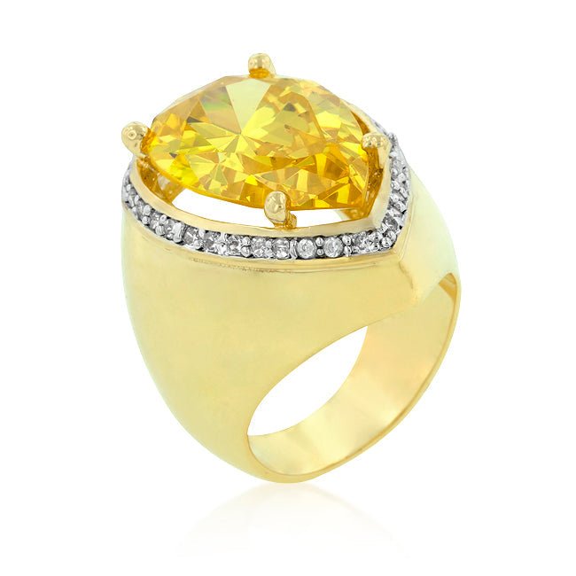 Large Flower Cubic Zirconia Cocktail Ring - ThisandThatShoppe