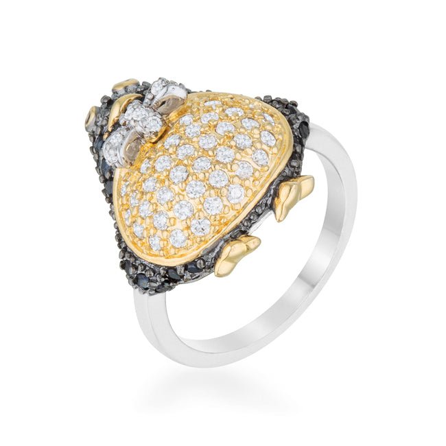 Jet Cubic Zirconia Penguin Ring - ThisandThatShoppe