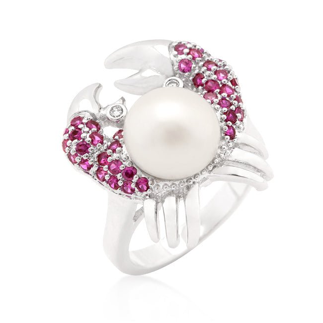 Pearl Crab Cubic Zirconia Ring - ThisandThatShoppe