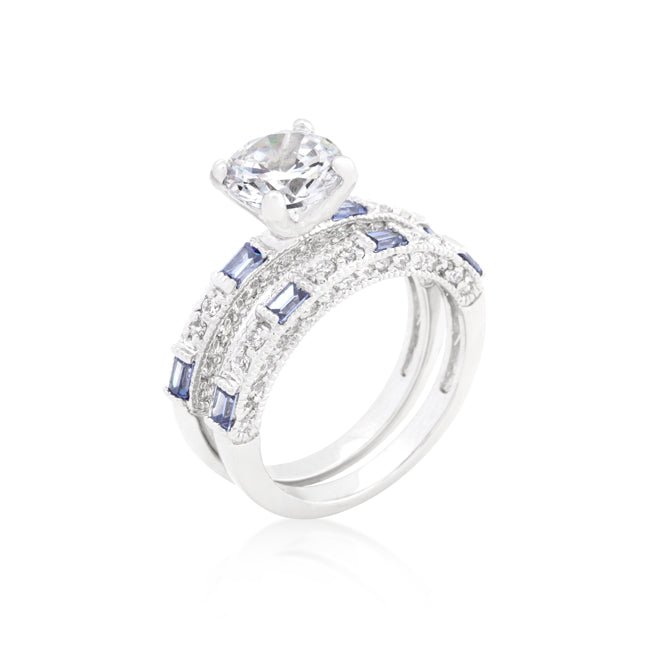 Tanzanite Cubic Zirconia Ring Set - ThisandThatShoppe