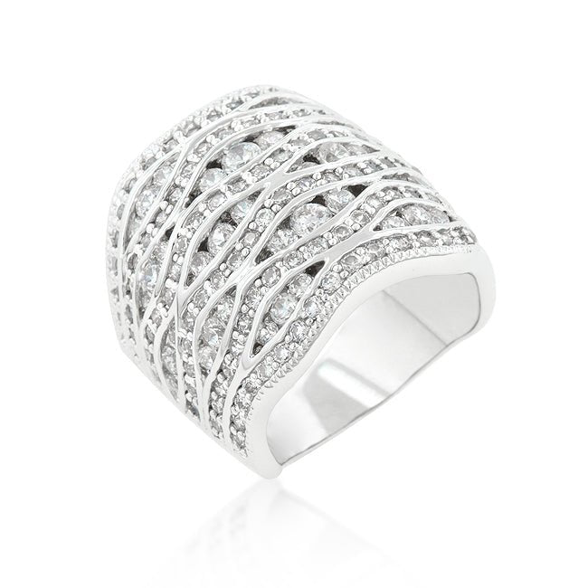 Cubic Zirconia Pave Abstract Ring - ThisandThatShoppe