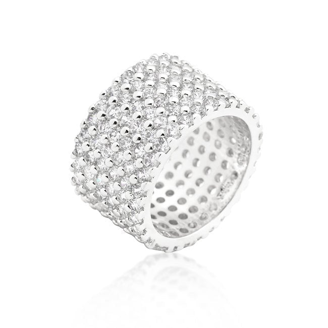 Wide Pave Cubic Zirconia Ring - ThisandThatShoppe