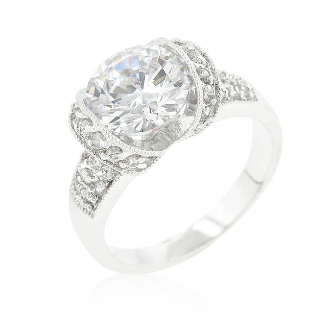 Avera Tension Set Cubic Zirconia Engagement Ring in Sterling Silver