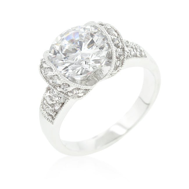 Tension Set Cubic Zirconia Engagement Ring - ThisandThatShoppe